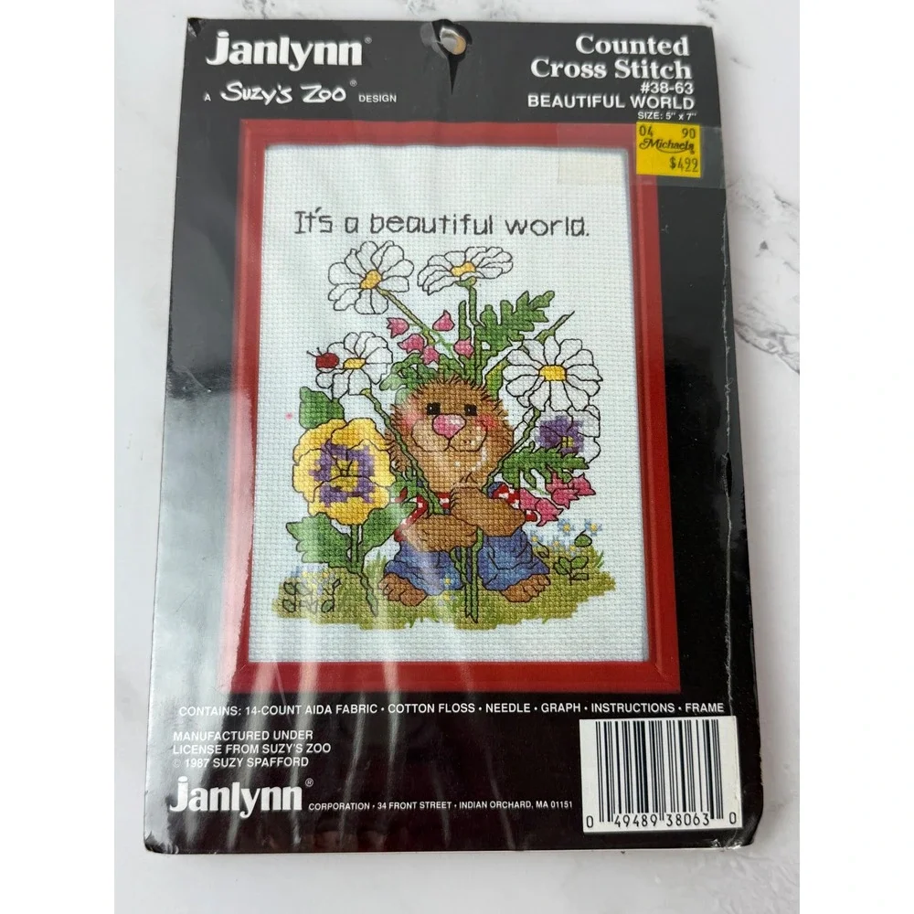 Vintage Janlynn Counted Cross Stitch Kit It's A Beautiful World 5